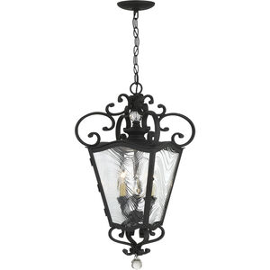Great Outdoors Brixton Ivy 3 Light 13 inch Coal / Honey Gold Highlight Outdoor Chain Hung