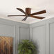 Atlas Irene-5H 52 inch Walnut Tone Flush Mount Paddle Fan, Flush Mounted