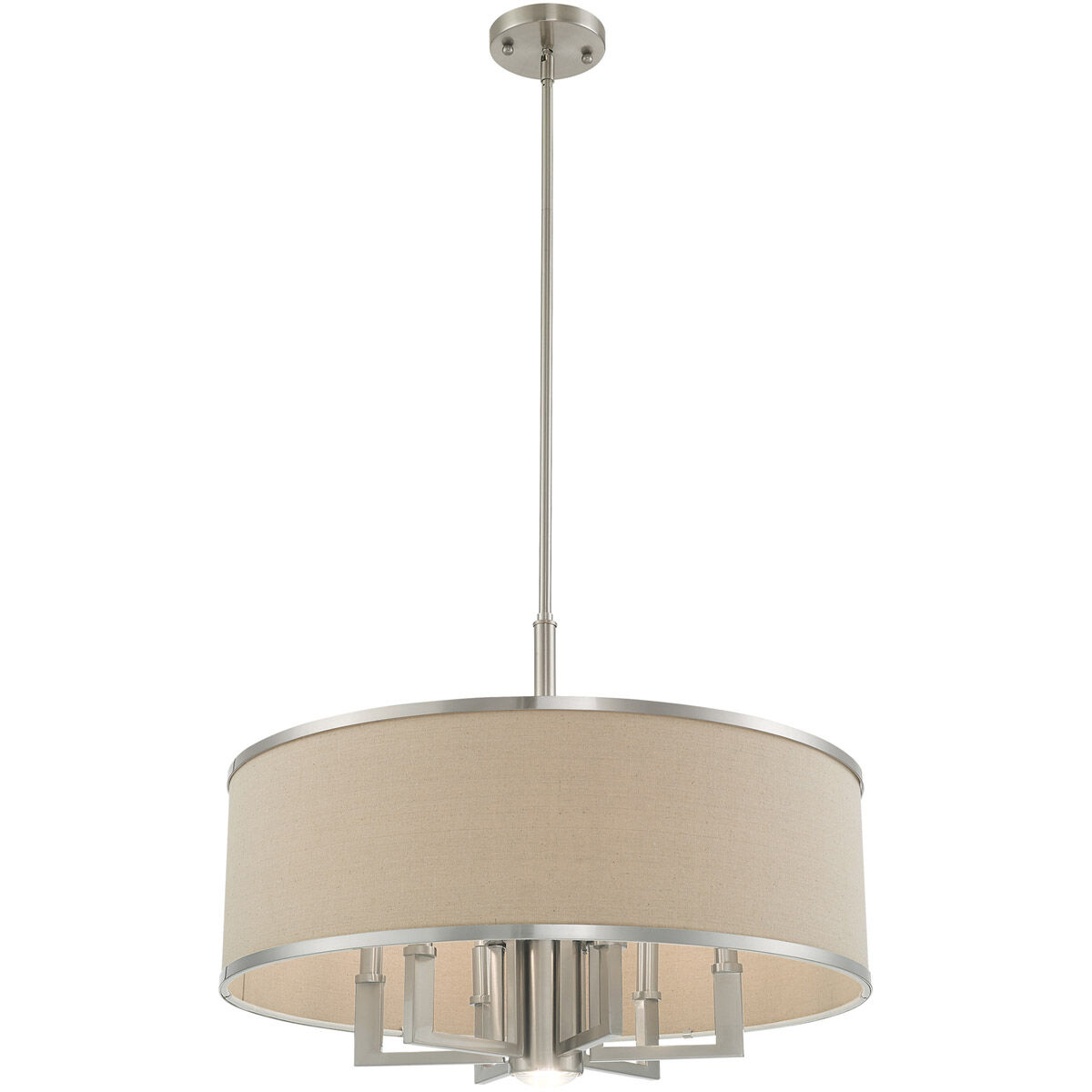 Park Ridge 7 Light 24 inch Brushed Nickel Pendant Chandelier Ceiling Light