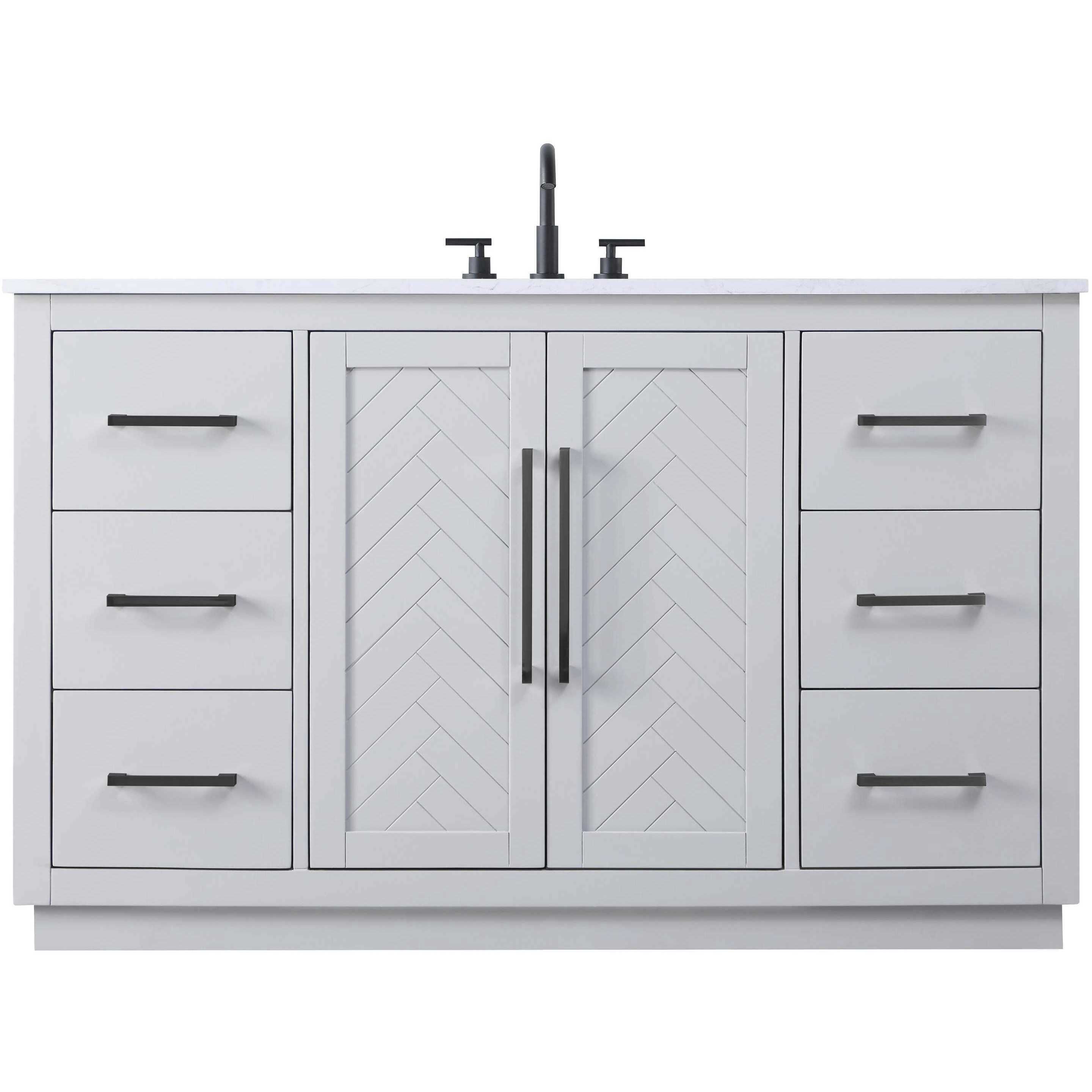 Chase 54 X 34 inch Grey Bathroom Vanity Cabinet