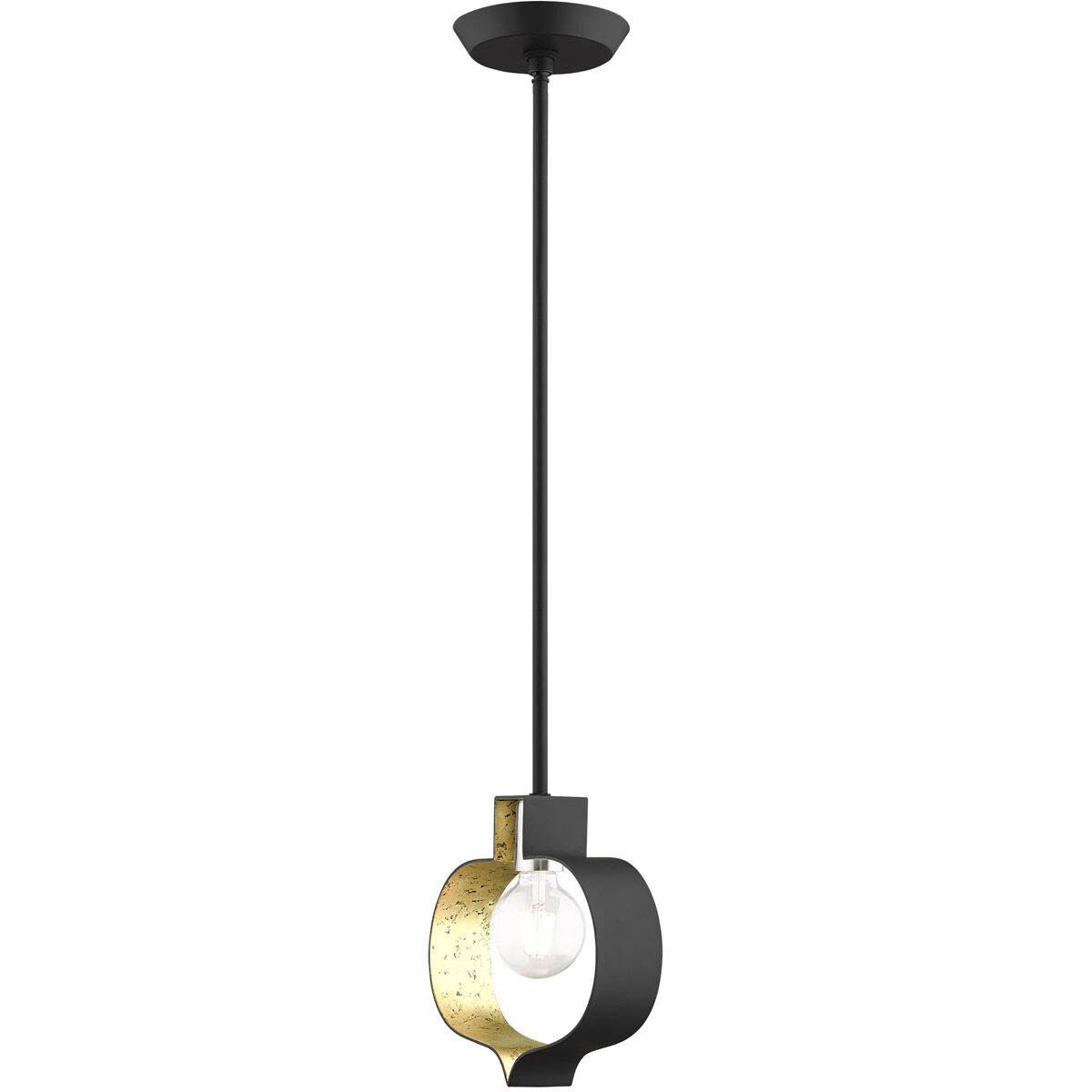 Meadowbrook 1 Light 12 inch Black with Brushed Nickel Accents Pendant Ceiling Light