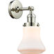 Franklin Restoration Bellmont 1 Light 6 inch Polished Nickel Semi-Flush Mount Ceiling Light in Matte White Glass, Franklin Restoration