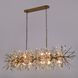 Crystal Fusion 12 Light 60 inch Peruvian Gold Linear Chandelier Ceiling Light