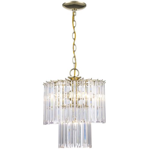 Tranquility 5 Light 14 inch Polished Brass Pendant Ceiling Light in Clear Beveled Acrylic tapers