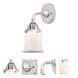 Nouveau 2 Small Canton 1 Light 5 inch Polished Chrome Sconce Wall Light in Matte White Glass