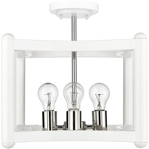 Coyle 4 Light 14 inch White with Polished Nickel Cluster Pendant Ceiling Light