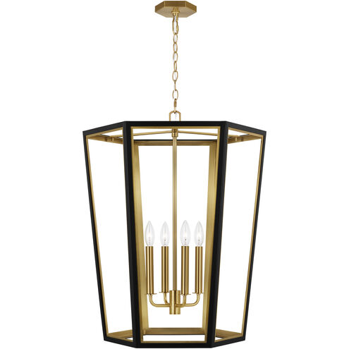AH by Alexa Hampton Curt 4 Light 21.38 inch Midnight Black Lantern Chandelier Ceiling Light