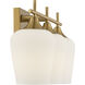 Octave 3 Light 21 inch Warm Brass Bathroom Vanity Light Wall Light, Essentials