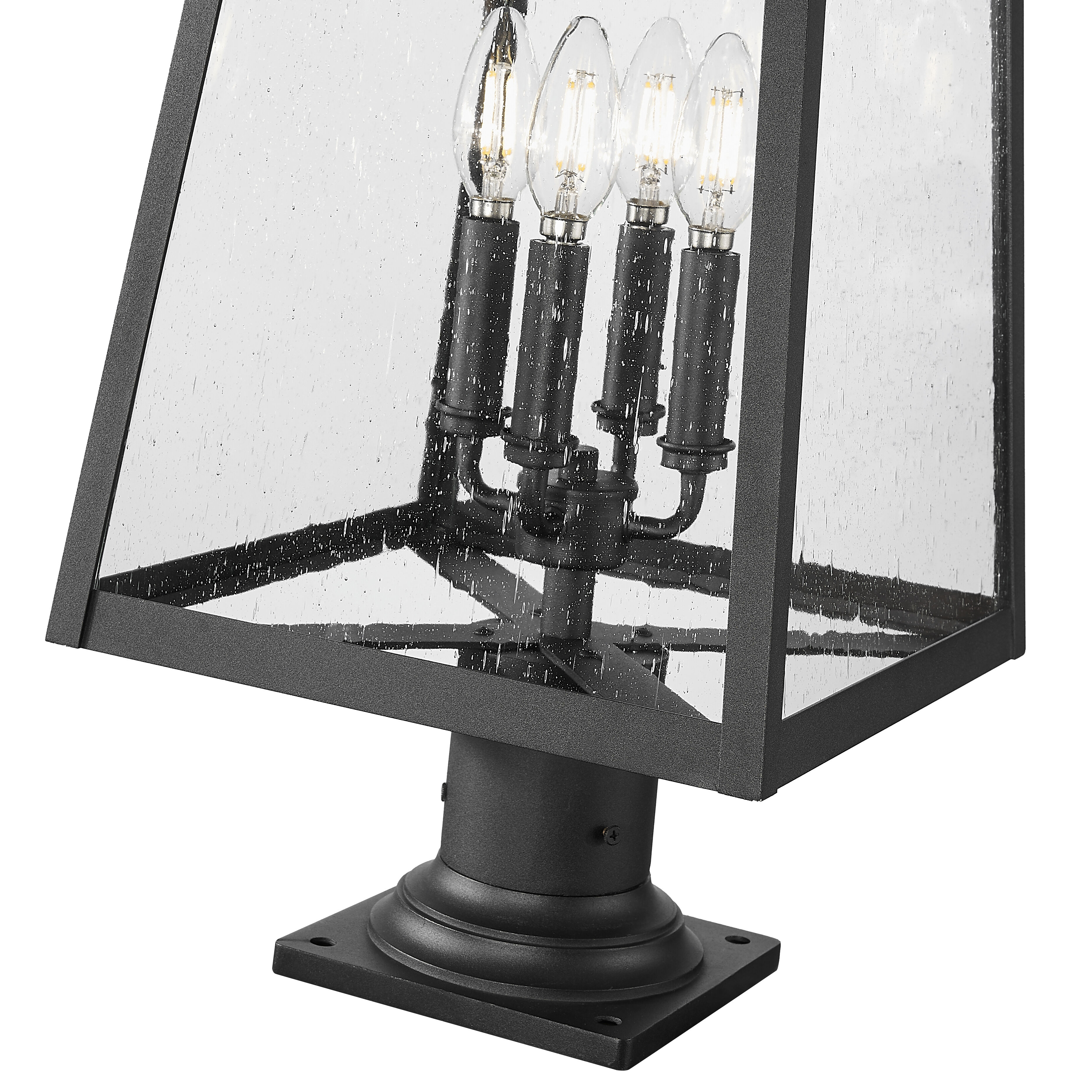 Rainer 4 Light 26.25 inch Black Outdoor Pier Mounted Fixture in G9