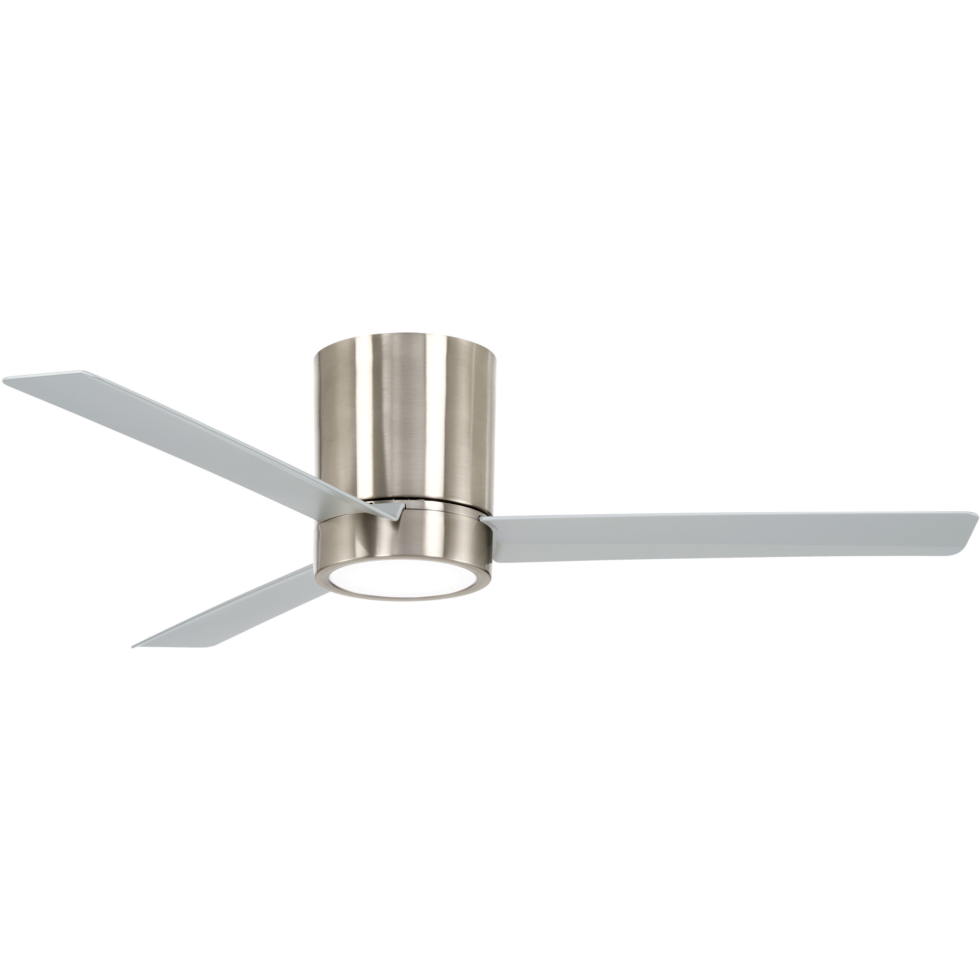 Roto Flush 52 inch Brushed Nickel with Silver Blades Hugger Ceiling Fan