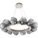 Gem LED 36 inch Beige Silver Chandelier Ceiling Light in 3000K LED, Metallic Beige Silver, Smoke, Radial Ring