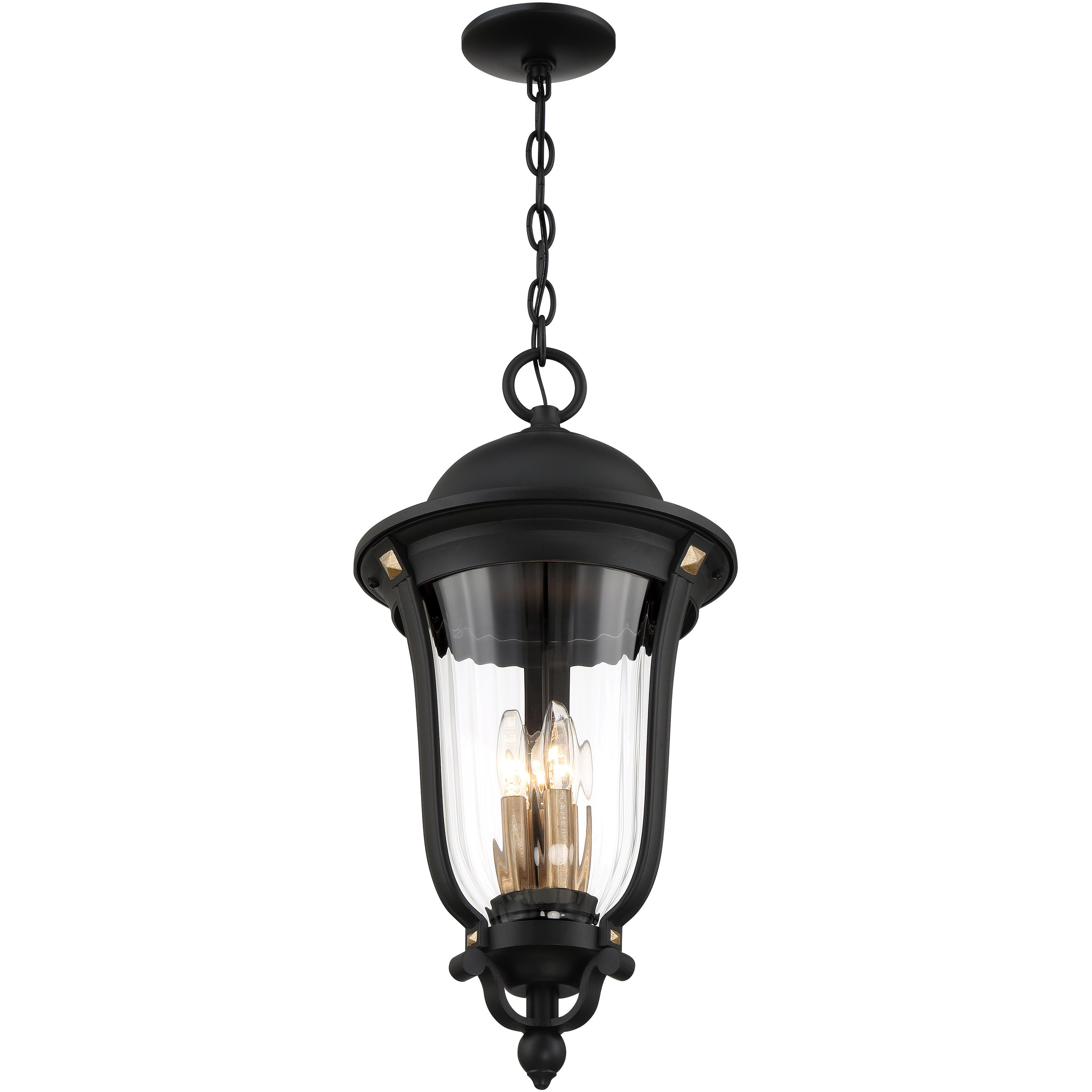 Peale Street 4 Light 12.13 inch Sand Coal And Vermeil Gold Outdoor Hanging Light, The Great Outdoors
