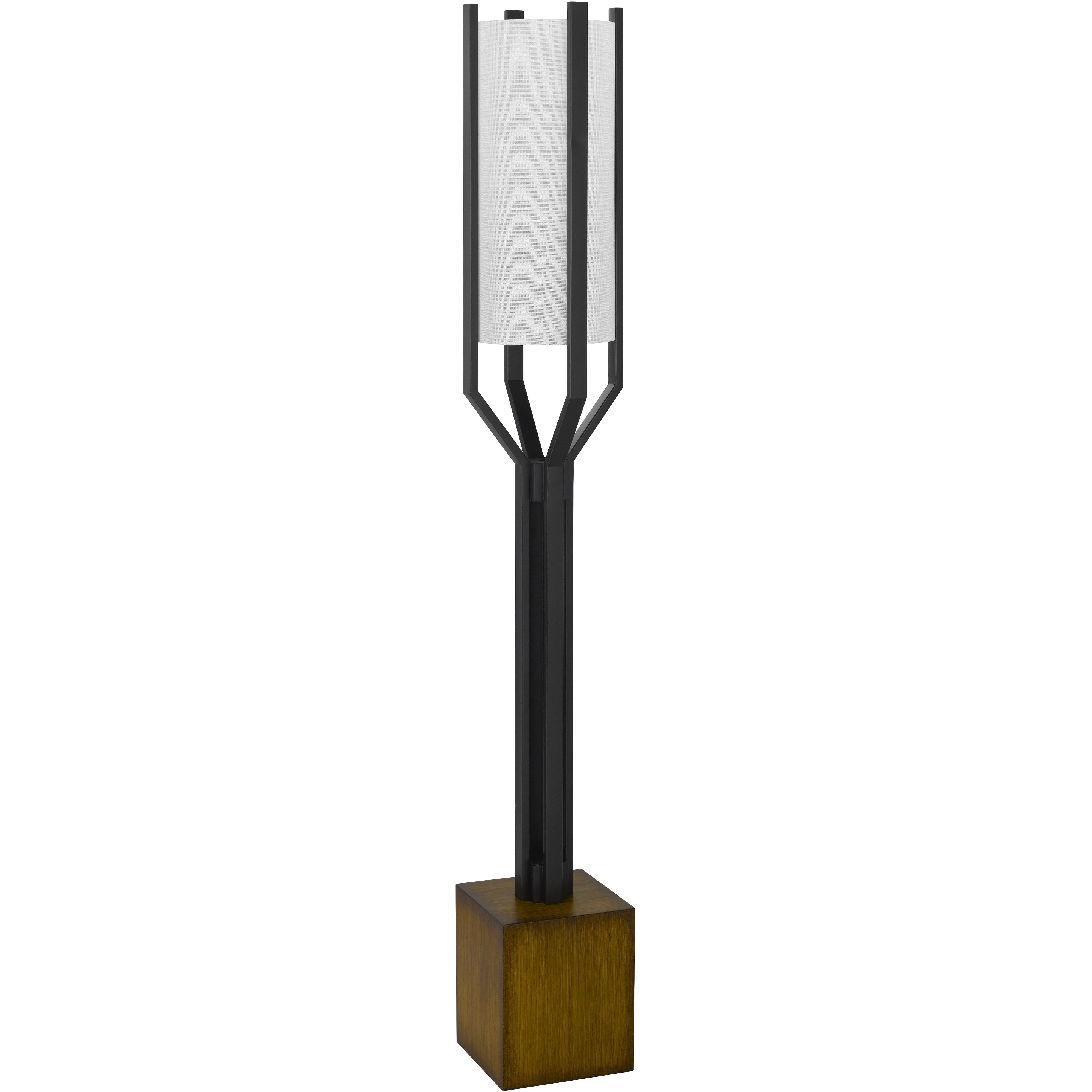 Woodsmere 60 inch 60 watt Matte Black and Wood Floor Lamp Portable Light