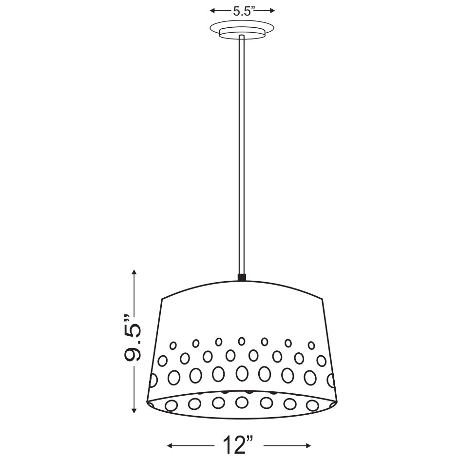 Katie 1 Light 12 inch Rubbed Brass Pendant Ceiling Light
