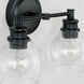 Mid Century 2 Light 15 inch Matte Black Vanity Light Wall Light