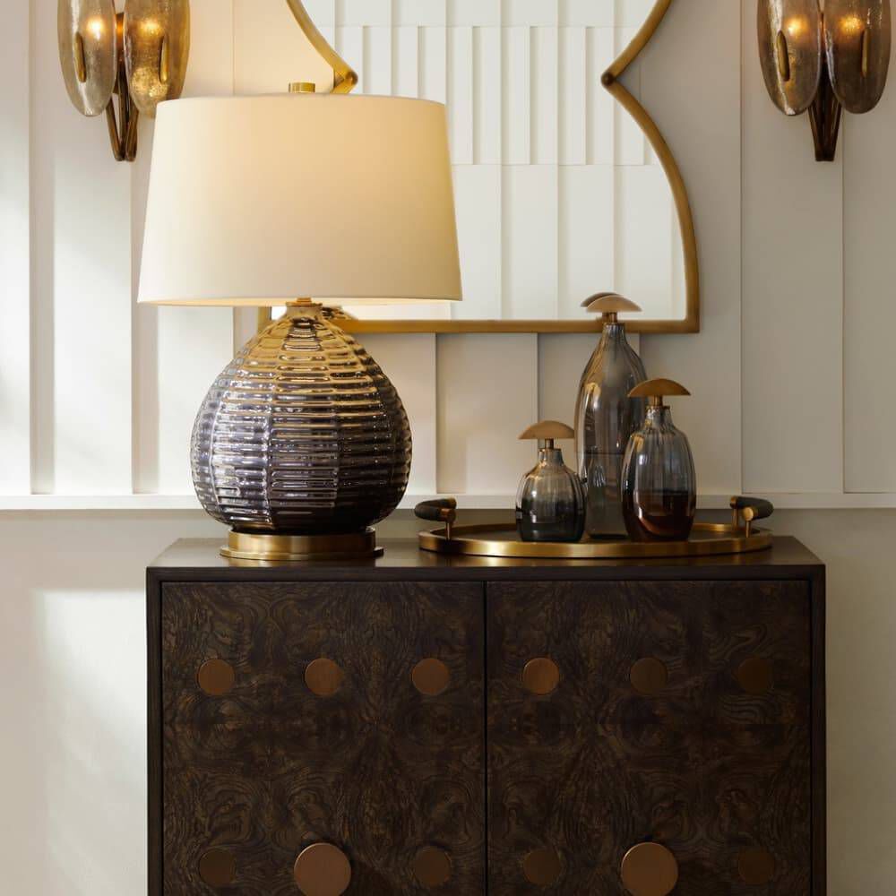 Juliette 26.5 inch 150.00 watt Flint Luster and Antique Brass Table Lamp Portable Light