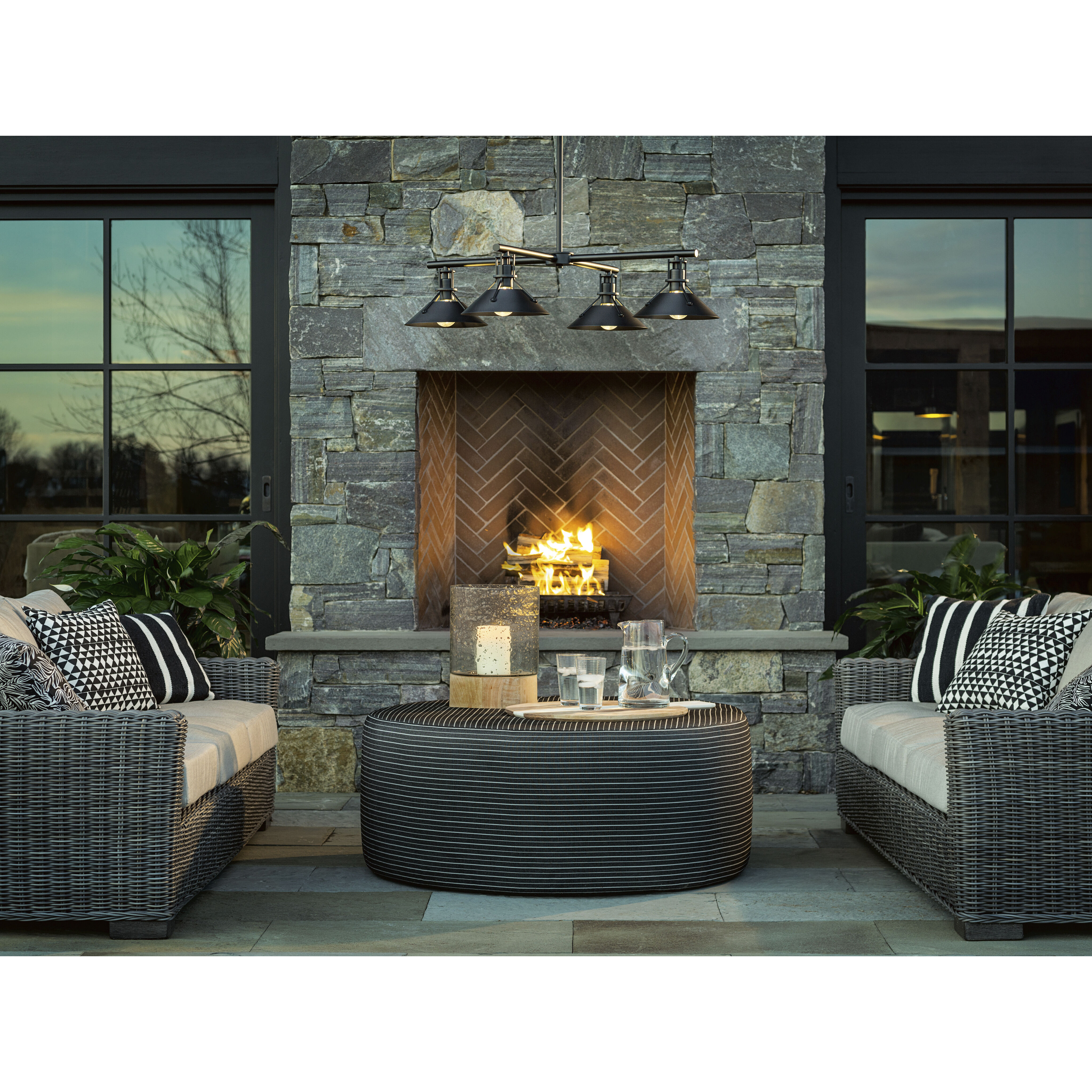 Henry 4 Light 36 inch Coastal Black Outdoor Pendant