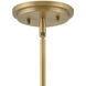 Argo LED 14 inch Pale Blue with Lacquered Brass Indoor Pendant Ceiling Light