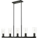 Titus 5 Light 44 inch Matte Black Linear Chandelier Ceiling Light