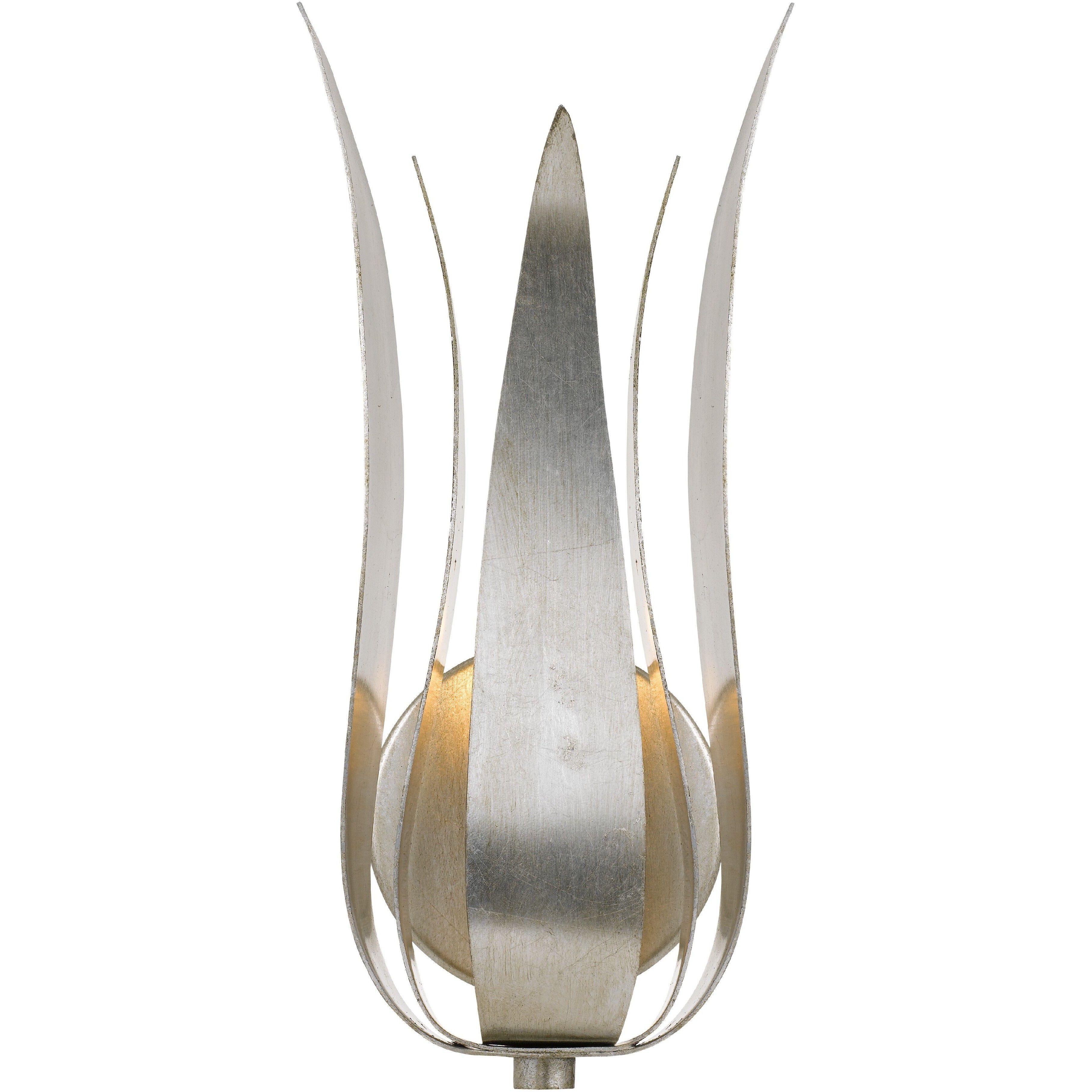 Broche Bath Sconce Wall Light in Antique Silver