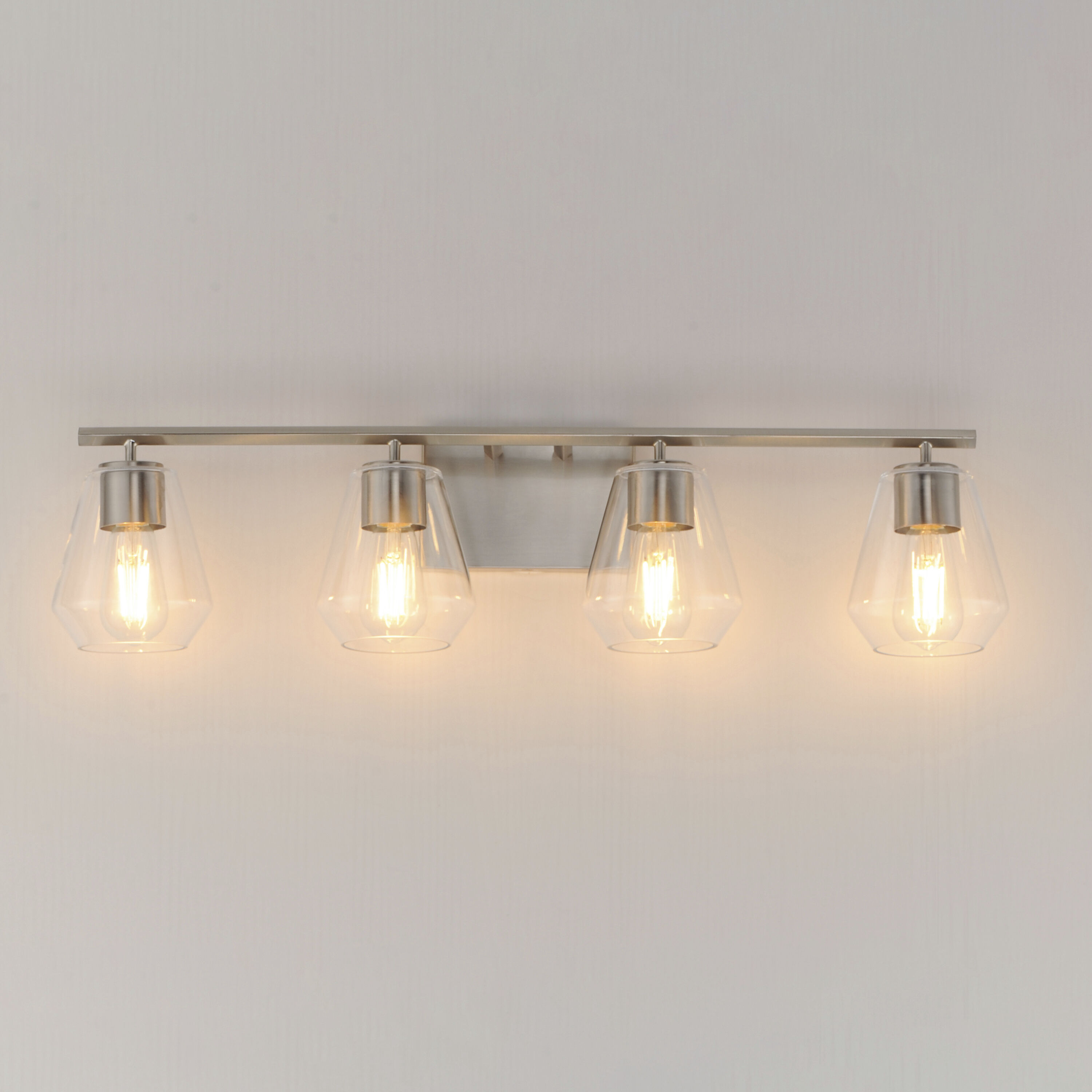 Geode 4 Light 31.25 inch Satin Nickel Bath Vanity Light Wall Light