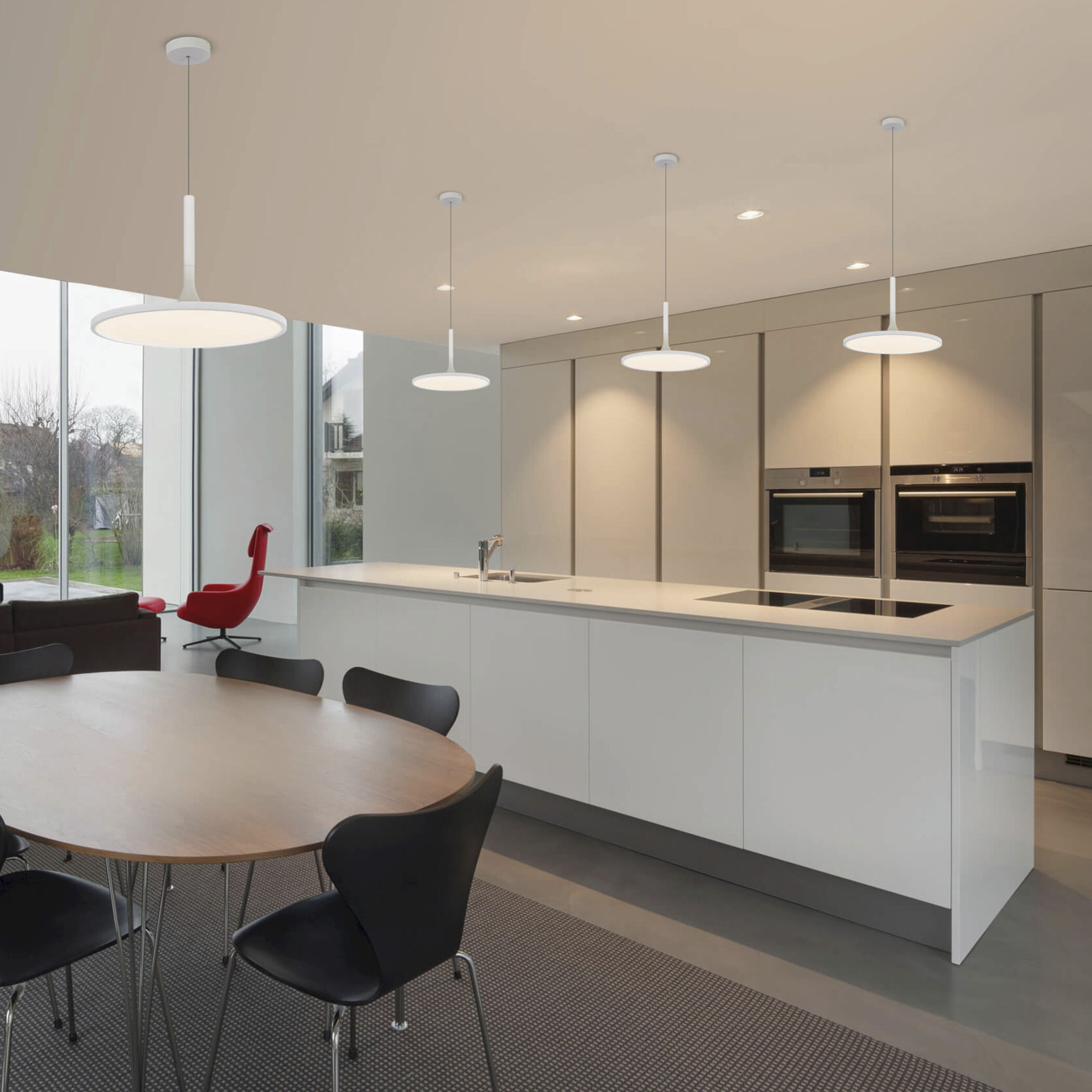 Salm 24 inch White Pendant/Chandelier Ceiling Light