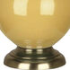 Double Gourd 31 inch 150 watt Sunset Yellow Glazed Ceramic with Antique Brass Table Lamp Portable Light in Pearl Dupioni