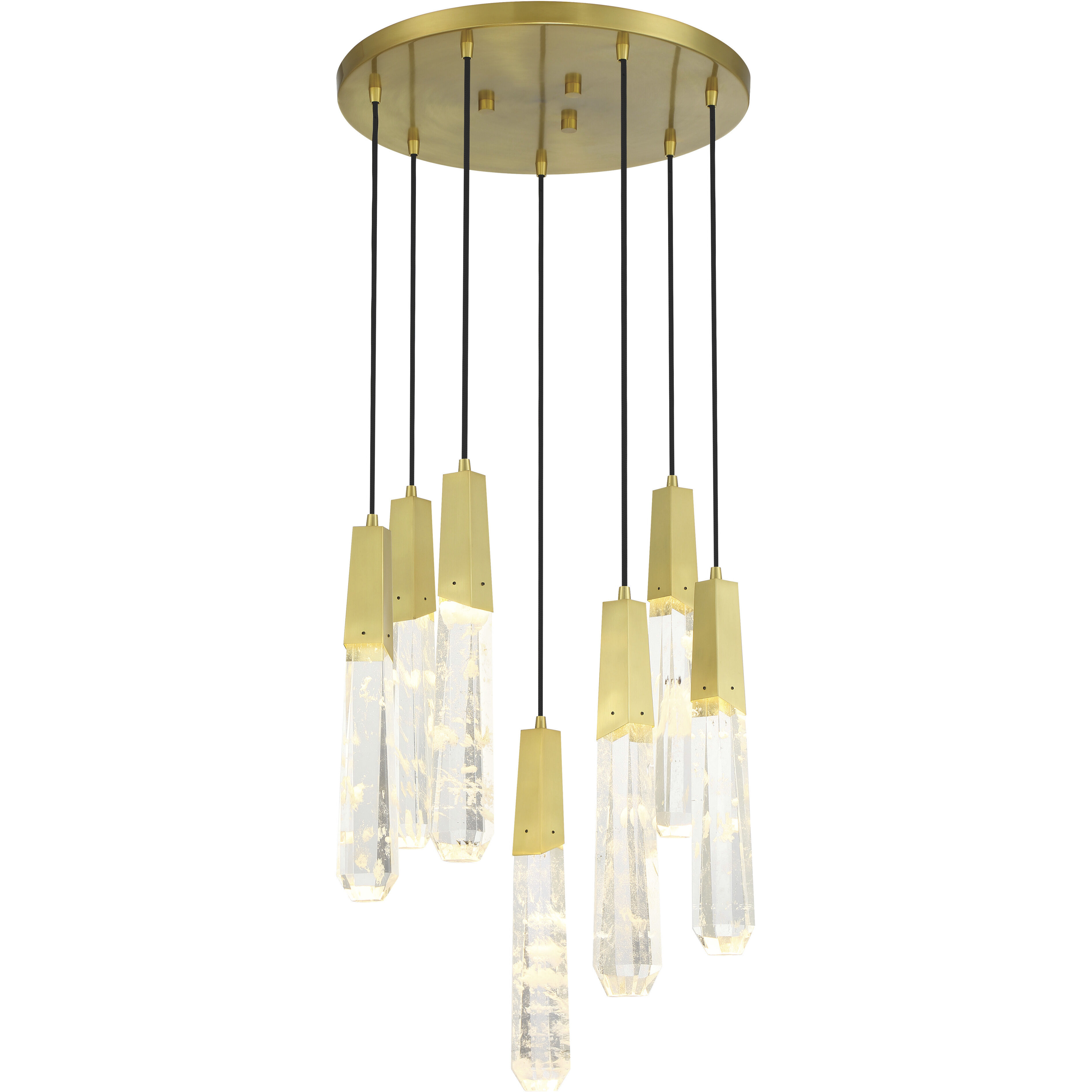 Drifting Droplets LED 20 inch Brushed Brass Pendant Ceiling Light