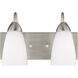 Seville 2 Light 13.5 inch Brushed Nickel Wall Bath Fixture Wall Light