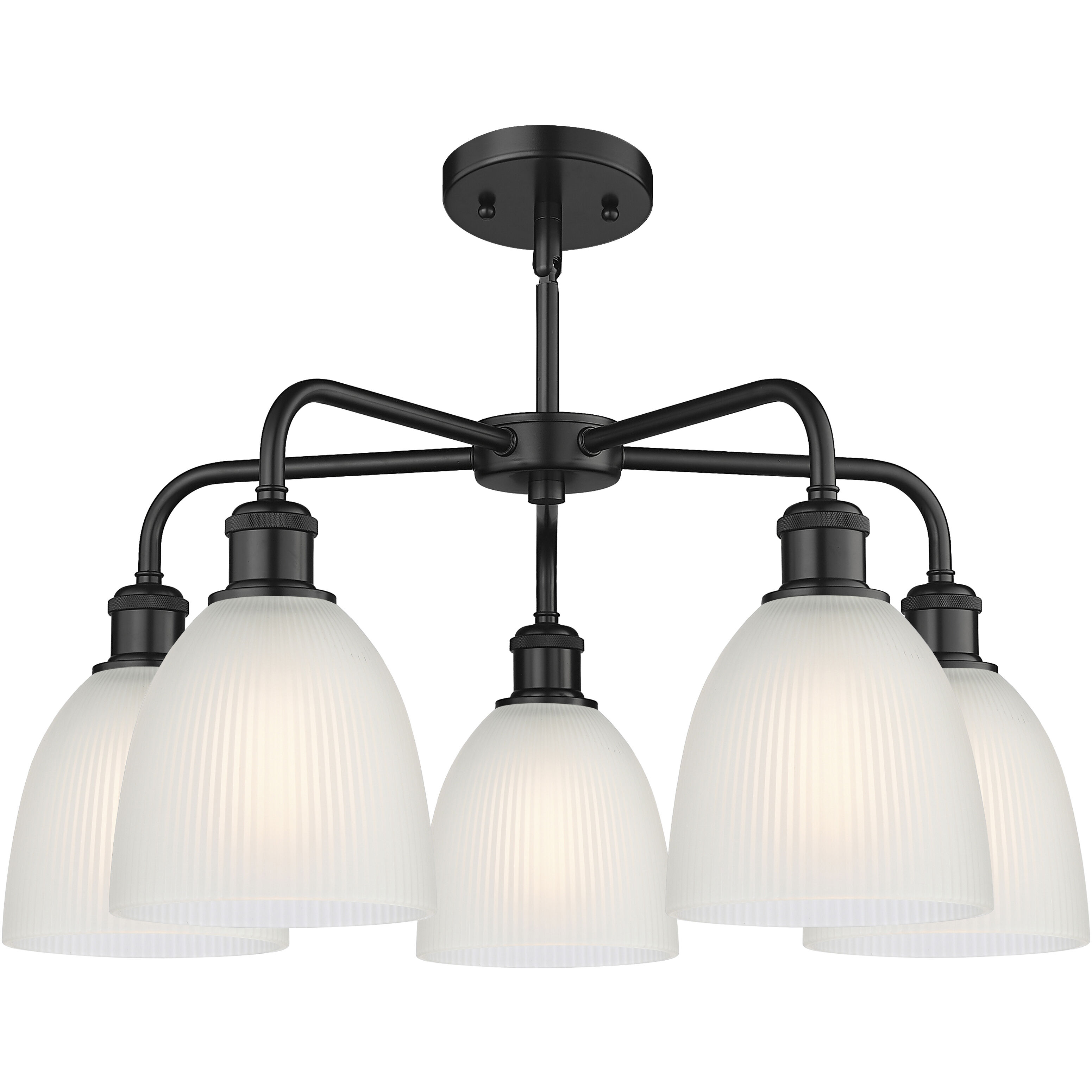 Castile 5 Light 24 inch Matte Black Chandelier Ceiling Light in White