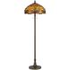 Tiffany 60 inch 60 watt Antique Brass Floor Lamp Portable Light