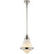 Thomas O'Brien Gale 1 Light 11.25 inch Polished Nickel Pendant Ceiling Light in White Glass, Small