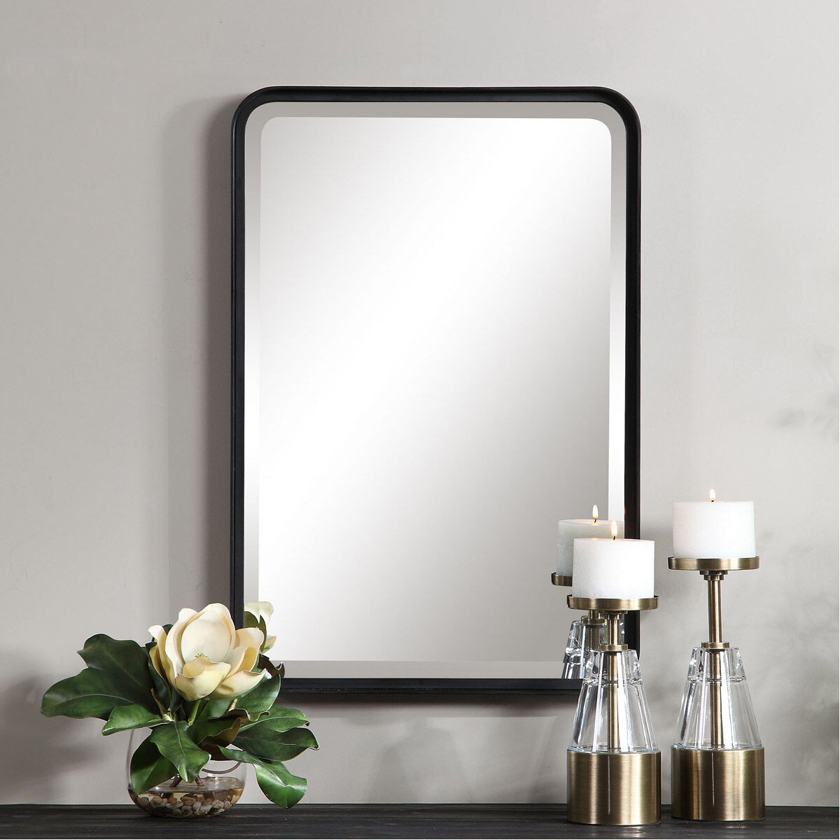 Croften 30.25 X 20.25 inch Black Vanity Mirror