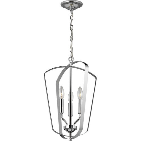 Romee 3 Light 12.88 inch Chrome Foyer Pendant Ceiling Light, Small
