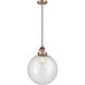 Franklin Restoration Beacon LED 12 inch Antique Copper Mini Pendant Ceiling Light in Seedy