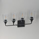 Hudson 4 Light 28.25 inch Black Bath Vanity Wall Light in Clear