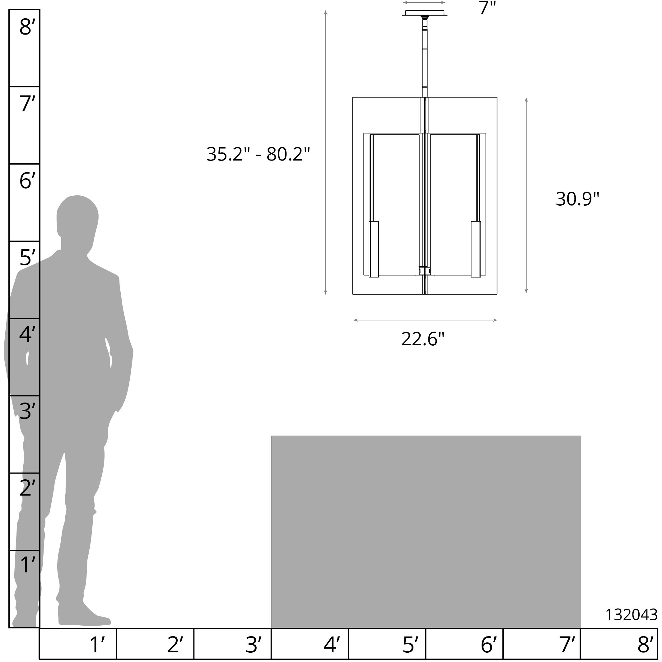 Summit 4 Light 22.6 inch White Hanging Lantern Ceiling Light in Frosted