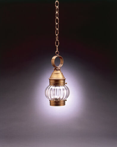 Onion 1 Light 6 inch Verdi Gris Hanging Lantern Ceiling Light Clear Glass