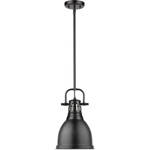 Duncan 1 Light 9 inch Matte Black Mini Pendant Ceiling Light, Small
