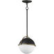 Duke 1 Light 9.5 inch Black and Weathered Brass Single Pendant Ceiling Light
