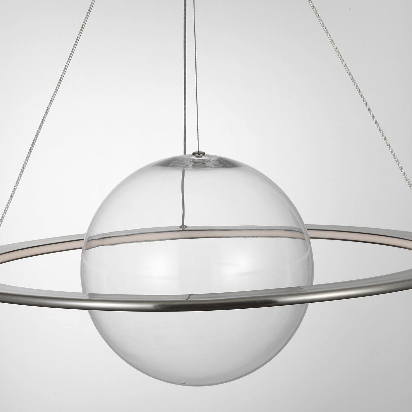 Barbara Barry Cosmos LED 27.5 inch Pewter Ring and Orb Chandelier Ceiling Light