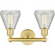 Conesus 2 Light 15 inch Satin Gold and Clear Crackle Bath Vanity Light Wall Light