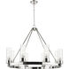Boreas 8 Light 36 inch Polished Nickel Chandelier Ceiling Light in Deco Swirl Glass