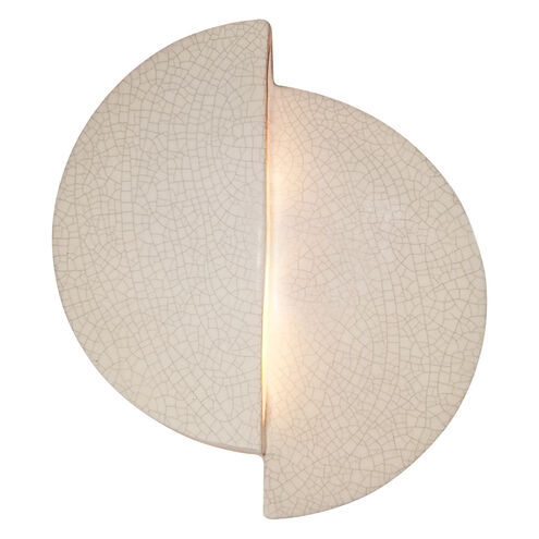 Ambiance LED 9 inch White Crackle ADA Wall Sconce Wall Light, Offset