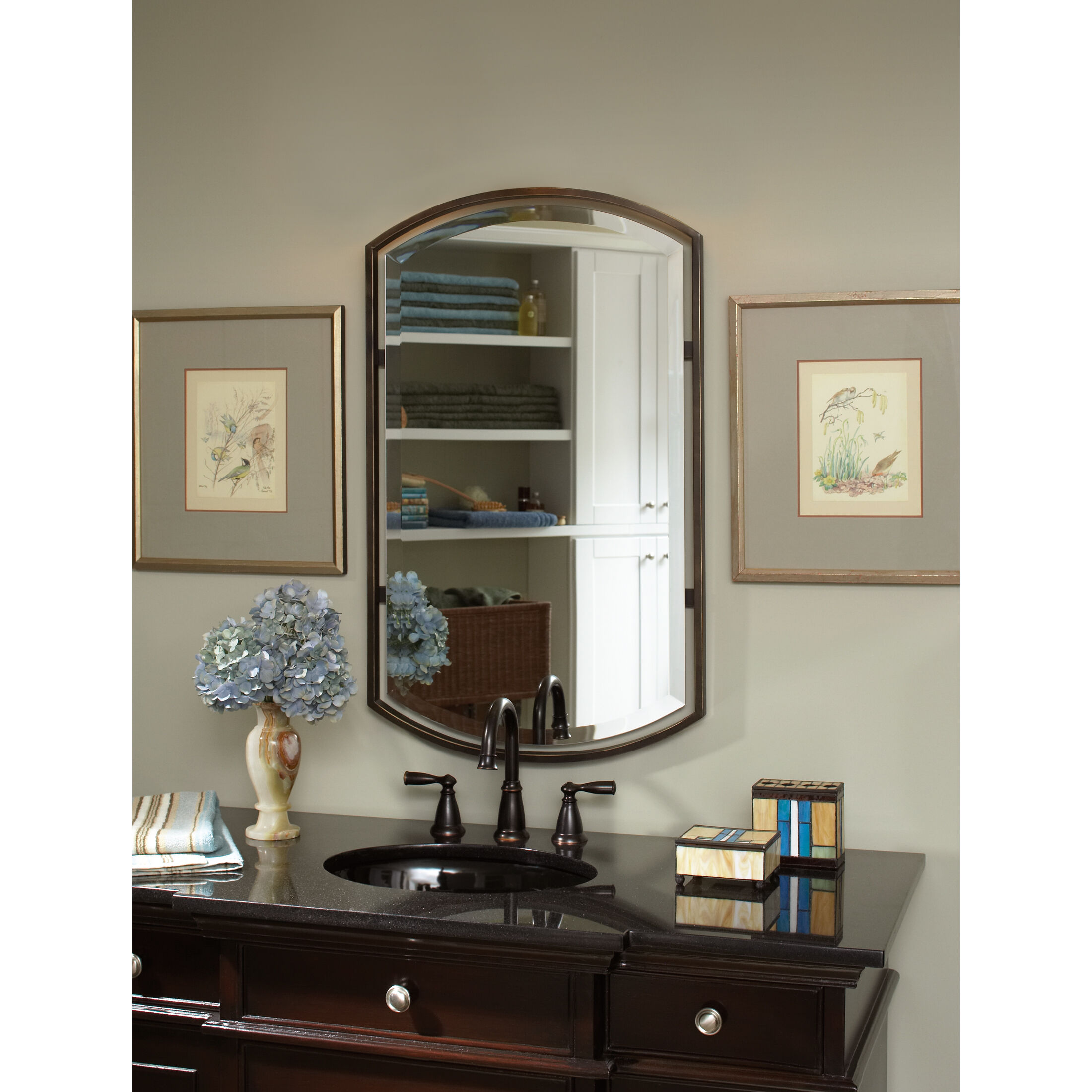 Breckenridge 35 X 21 inch Palladian Bronze Wall Mirror