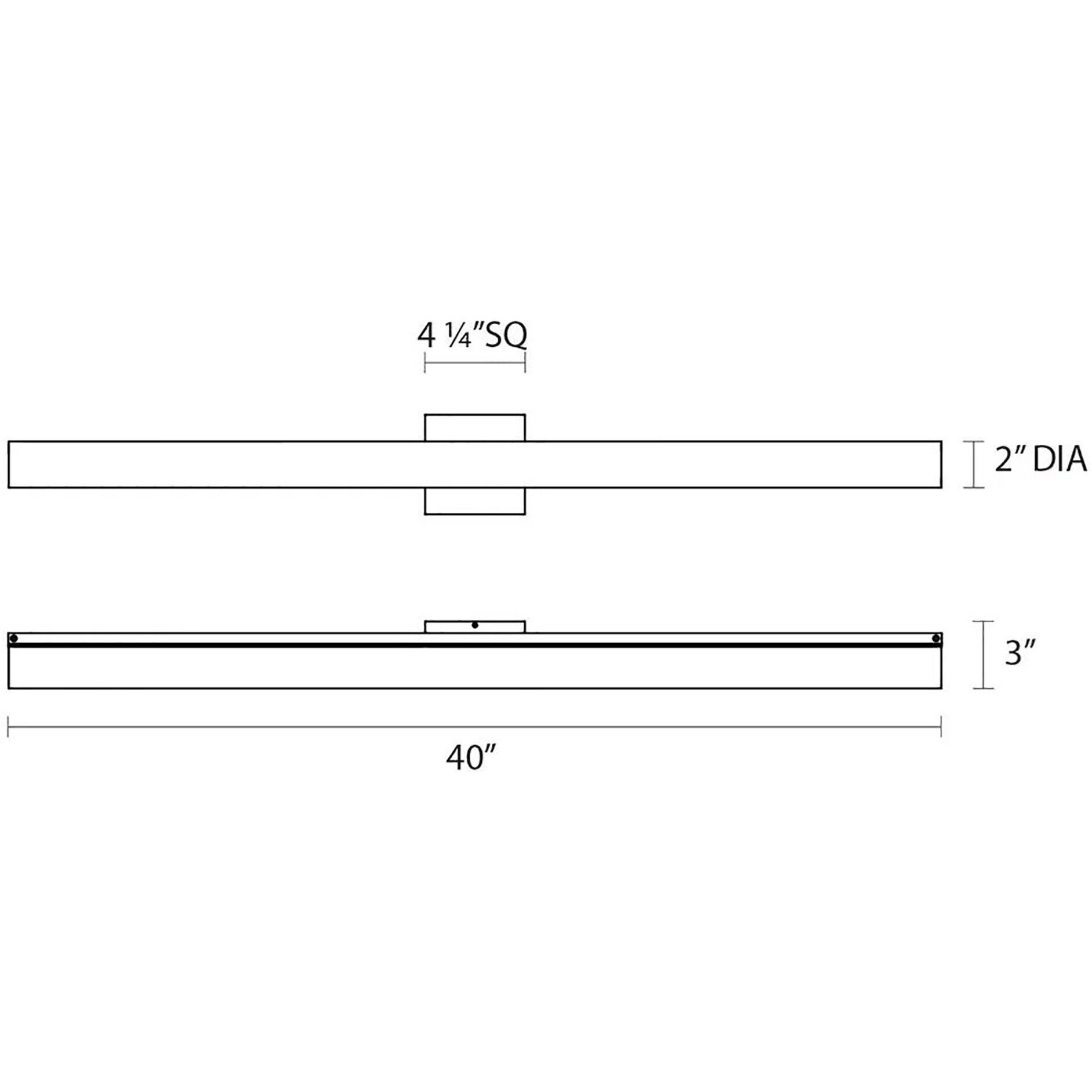 Tubo Slim LED 40 inch Polished Chrome Bath Bar Wall Light with Flat Trim