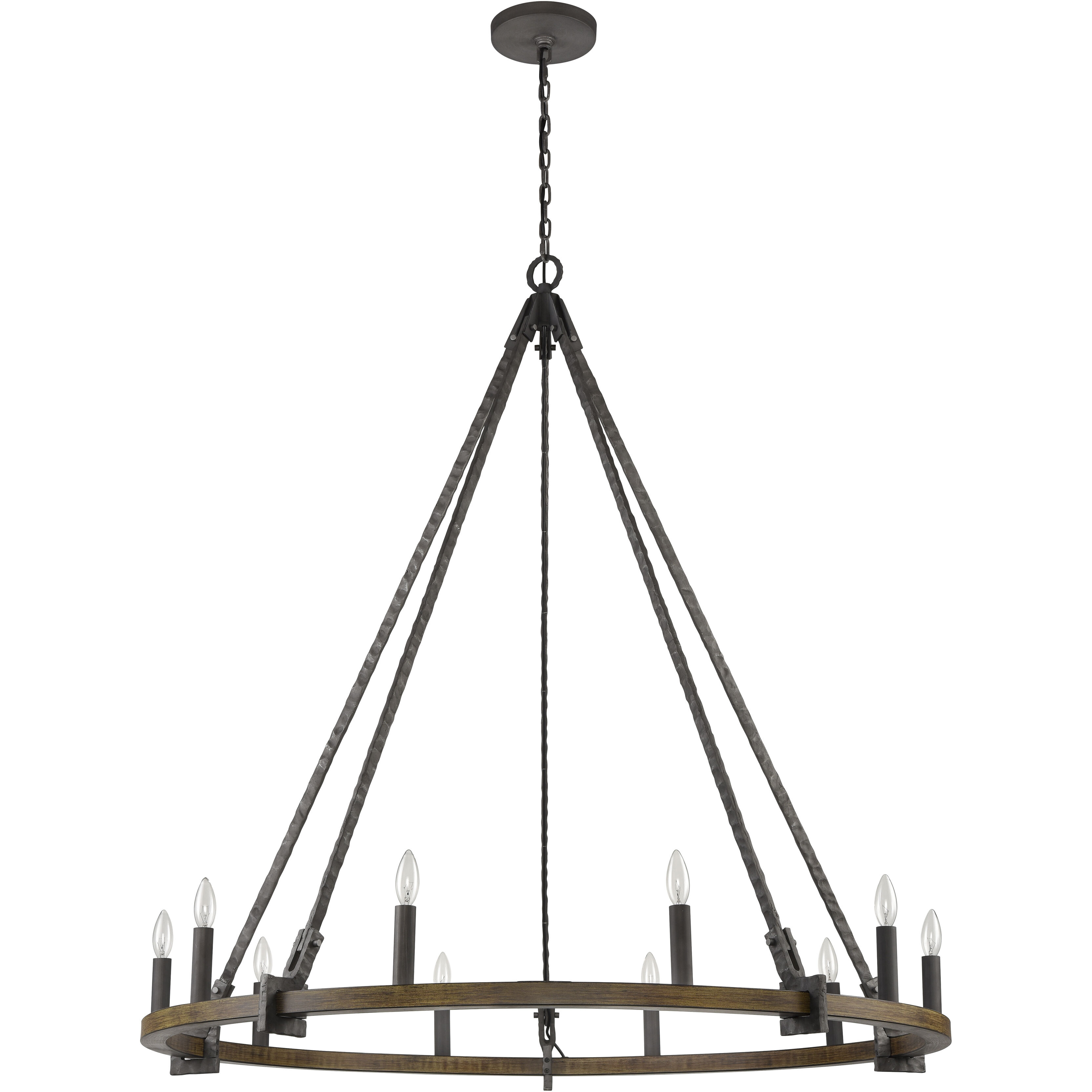 Harwell 10 Light 49.75 inch Antique Millwood Chandelier Ceiling Light