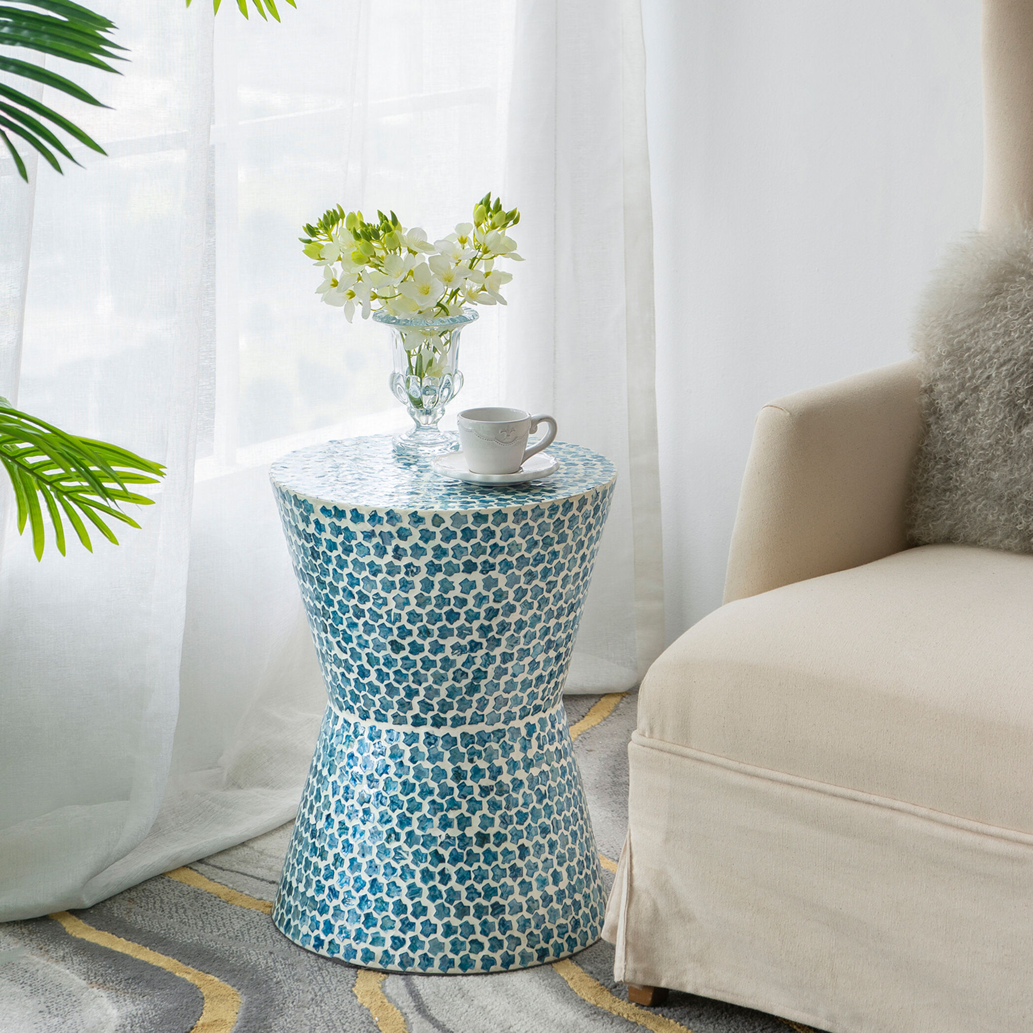 Anita 19.7 inch Blue Stool