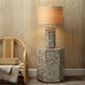 Lucille 30 inch 150 watt Mixed Blue and White and Light Red Mother of Pearl Table Lamp Portable Light