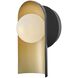 Zuri Sconce Wall Light in Black with Lacquered Brass